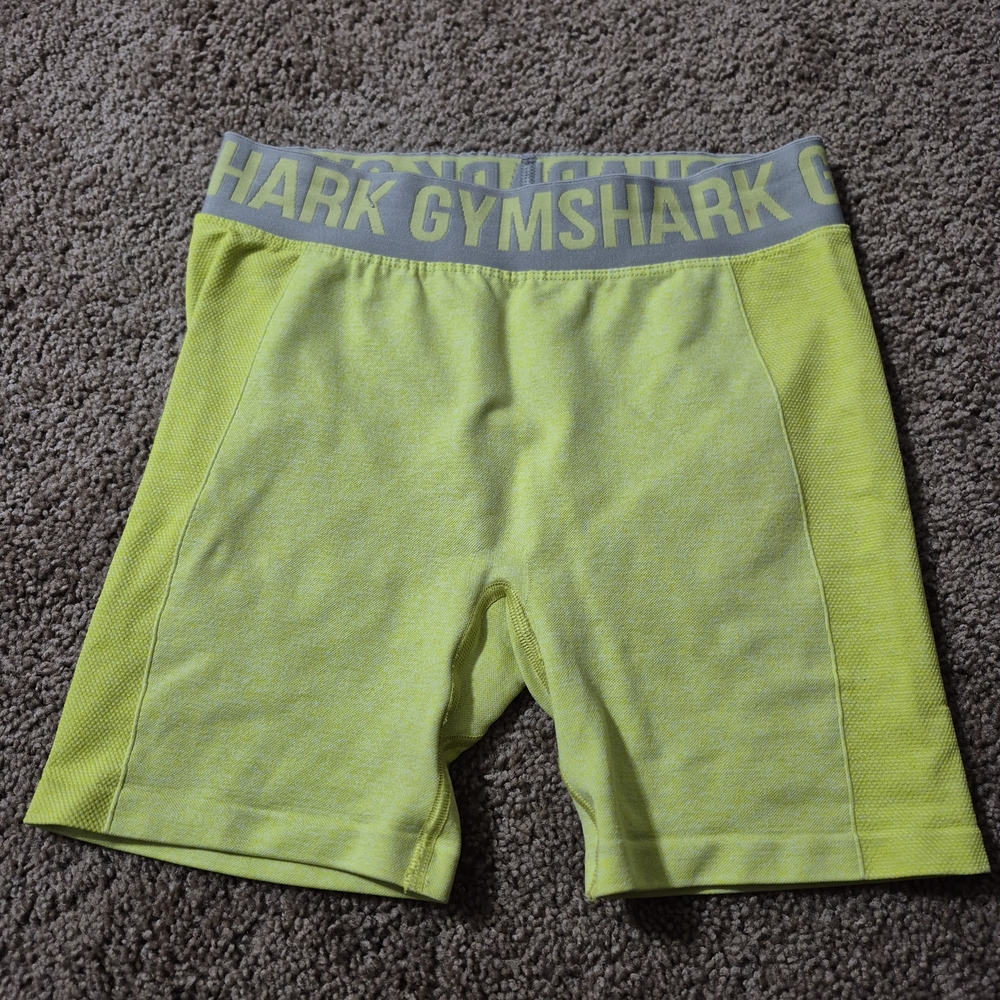 Gymshark Lime Green Shorts with Gray Waistband